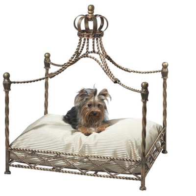 Dr  Livingstone Iron Crown Canopy Pet Bed Antique Gold