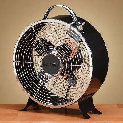 Deco Breeze Black Retro Metal Box Fan 