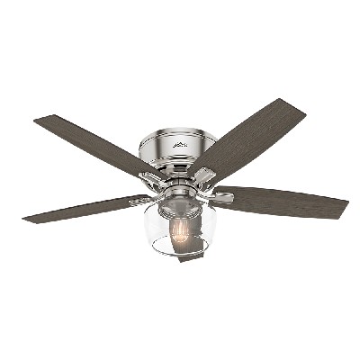 Hunter Fan Co Bennett Low Profile with Globe Light Kit Brushed Nickel