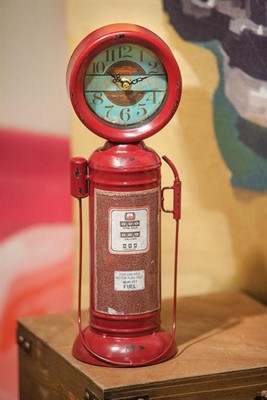 Manual Woodworkers and Weavers  Inc Retro Gas Pump Table Clock 