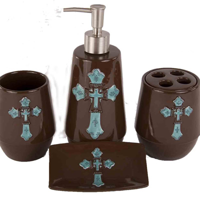 HomeMax Imports 4PC Cross Bathroom Set 