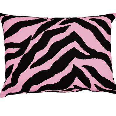 Kimlor Pink Zebra Print Square Pillow 