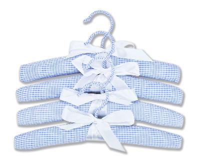 Trend Lab Hangers - 4 Pack Blue Gingham Seersucker 