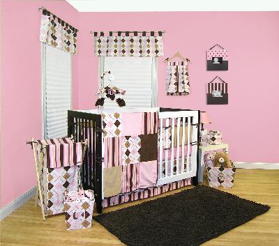 Trend Lab Prep School Pink Crib Bedding Set 
