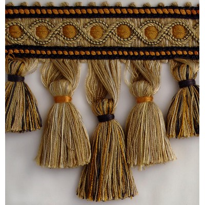 Brimar Trim 5 1/2 in Scalloped  Tassel Fringe GLD