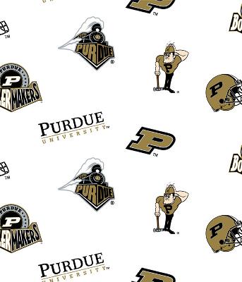 Foust Textiles Inc Purdue Boilermaker Cotton Print - White 