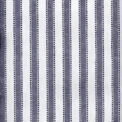 Roth and Tompkins Textiles Madaket Stripe Navy  Blue Multipurpose Cotton 42% Cotton 41% Polyester 12% Viscose 5% Linen Fire Rated Fabric Striped fabric by the yard.