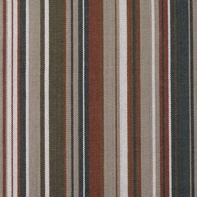 Roth and Tompkins Textiles Victoria Earth  Brown Cotton 100% Cotton Fire Rated Fabric Striped  Ranch Style fabric by the yard.