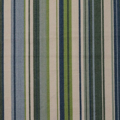 Roth and Tompkins Textiles Victoria Ocean  Blue Cotton 100% Cotton Fire Rated Fabric Striped  Ranch Style fabric by the yard.