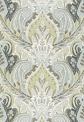 Schumacher Fabric Cambay Paisley Print  Oyster