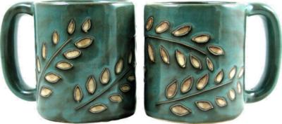 Mara 16 oz. Round Mug - Sage Leaves 