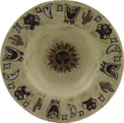 Mara 12in Pasta Plate - Desert Sun/Moons/Owl 