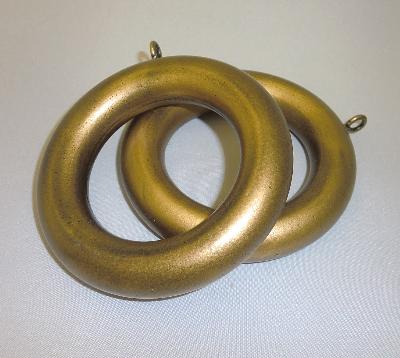 LJB 2 Inch Antique Gold Smooth Wood Ring 