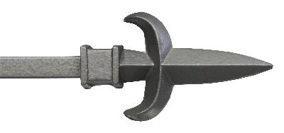 Ona Drapery Hardware Chaucer Shown in Hammered Steel