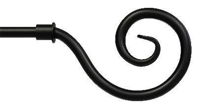 Ona Drapery Hardware Spiral for Swing Arm shown in black