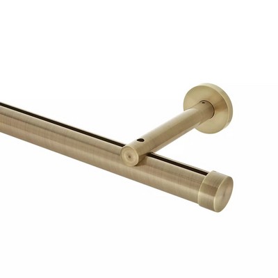 Aria Metal 1 3/8in Diameter H-Rail Traverse System Single Rod Extended Projection Antique Brass