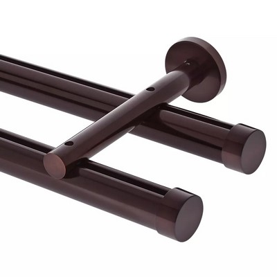 Aria Metal 1 3/8in Diameter H-Rail Traverse System Double Rod  Oil Rubbed Bronze