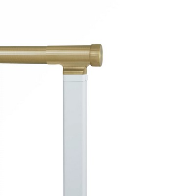 Aria Metal H-Rail Motorized Traverse R-TEC Single Rod Ceiling Low Profile Antique Brass