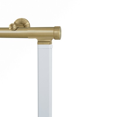 Aria Metal H-Rail Motorized Traverse R-TEC Single Rod Standard Projection Antique Brass