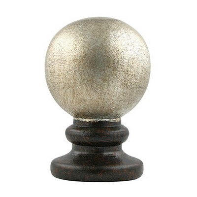 Vesta Finial MURPHEY Antique Silver with Rust Base Coat/Mahogany