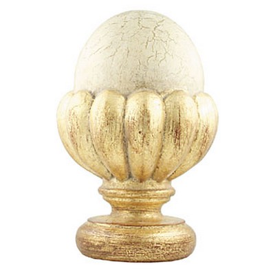 Vesta Finial KELLY Antique Gold with Rust Base/Antique White
