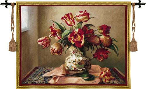 Fine Art Tapestries Tulips in Oriental Vase 