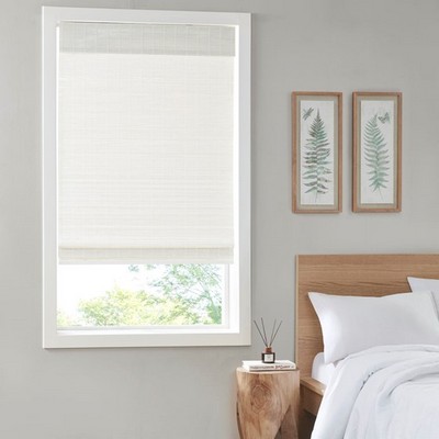 Olliix Alden Bamboo Light Filtering Roman Shade White