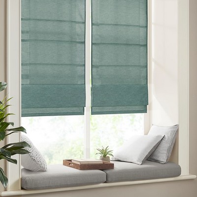 Olliix Como Faux Silk Cordless Roman Shade Green