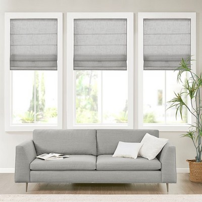 Olliix Kyler Linen Blend Light Filtering Cordless Roman Shade Grey