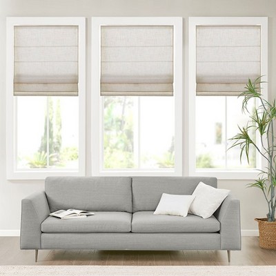 Olliix Kyler Linen Blend Light Filtering Cordless Roman Shade Natural