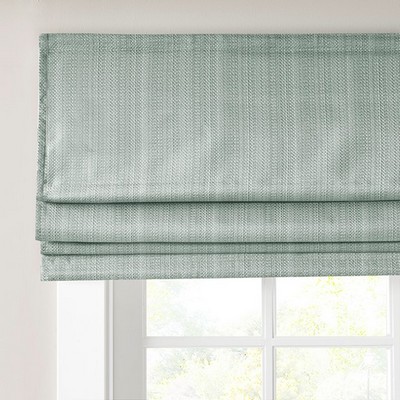 Olliix Galen Basketweave Cordless Roman Shade Green