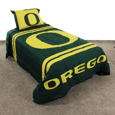 College Covers Oregon Ducks Reversible 3 Piece Comforter Set, Queen Oregon Ducks