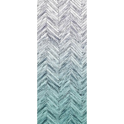 Wall Pops Herringbone Wood Mint Wall Mural Blues