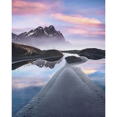 Wall Pops Glowing Vestrahorn Wall Mural Multicolor