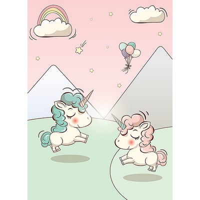 Wall Pops Unicorns Wall Mural Multicolor