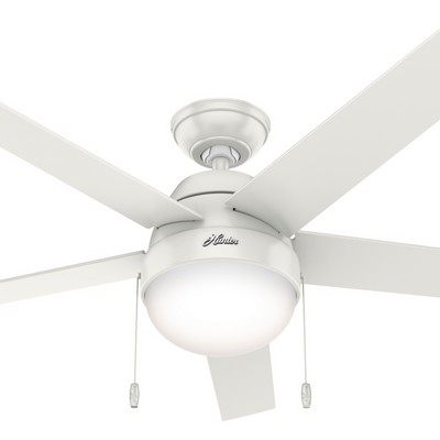 Hunter Fan Co Hunter 52 inch Anslee Fresh White Ceiling Fan with LED Light Kit and Pull Chain White