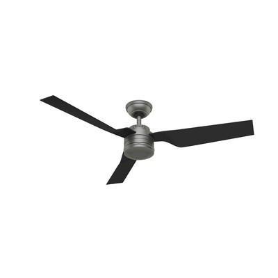 Hunter Fan Co Hunter 52 inch Cabo Frio Matte Silver Damp Rated Ceiling Fan and Wall Control Silver