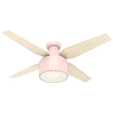 Hunter Fan Co Hunter 52 inch Cranbrook Blush Pink Low Profile Ceiling Fan with LED Light Kit and Handheld Remote Pink