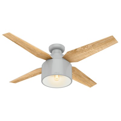 Hunter Fan Co Hunter 52 inch Cranbrook Dove Grey Low Profile Ceiling Fan with LED Light Kit and Handheld Remote Grey