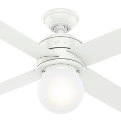 Hunter Fan Co Hunter 44 inch Hepburn Matte White Ceiling Fan with LED Light Kit and Wall Control White