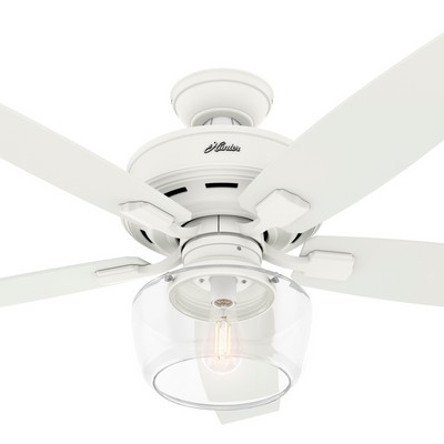 Hunter Fan Co Hunter 52 inch Bennett Matte White Ceiling Fan with LED Light Kit and Handheld Remote White