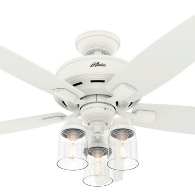 Hunter Fan Co Hunter 52 inch Bennett Matte White Ceiling Fan with LED Light Kit and Handheld Remote White