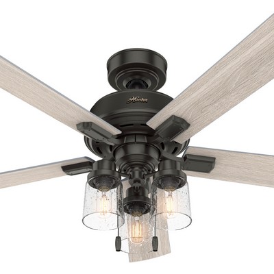 Hunter Fan Co Hunter 52 inch Hartland Noble Bronze Ceiling Fan with LED Light Kit and Pull Chain Bronze/Brown