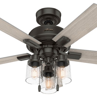 Hunter Fan Co Hunter 44 inch Hartland Noble Bronze Ceiling Fan with LED Light Kit and Pull Chain Bronze/Brown