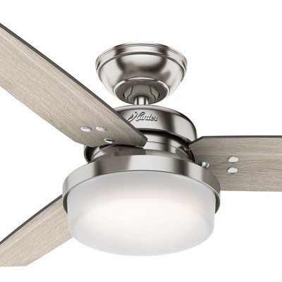 Hunter Fan Co Hunter 44 inch Sentinel Brushed Nickel Ceiling Fan with LED Light Kit and Handheld Remote Brushed Nickel/Chrome