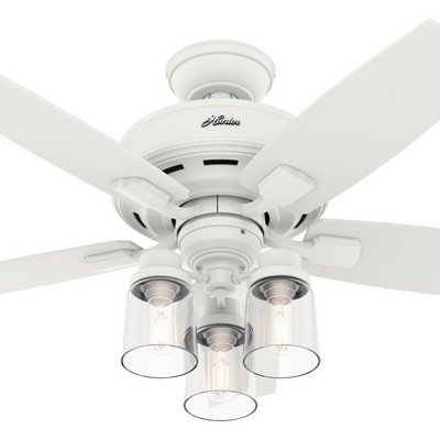 Hunter Fan Co Hunter 44 inch Bennett Matte White Ceiling Fan with LED Light Kit and Handheld Remote White