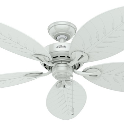 Hunter Fan Co Hunter 54 inch Bayview White Damp Rated Ceiling Fan and Pull Chain White