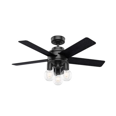 Hunter Fan Co Hunter 44 inch Hardwick Matte Black Ceiling Fan with LED Light Kit and Handheld Remote Black