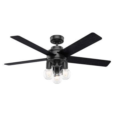 Hunter Fan Co Hunter 52 inch Hardwick Matte Black Ceiling Fan with LED Light Kit and Handheld Remote Black