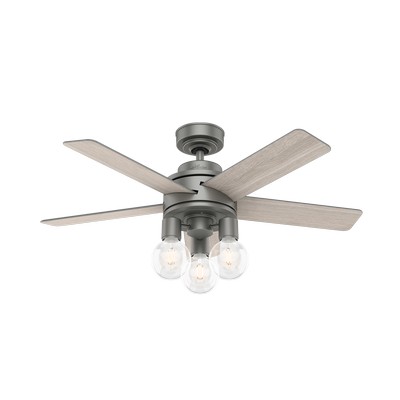 Hunter Fan Co Hunter 44 inch Hardwick Matte Silver Ceiling Fan with LED Light Kit and Handheld Remote Silver